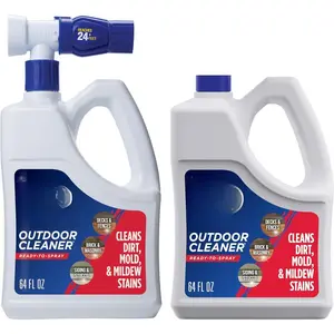 Outdoor Cleaner 2 Pack with Hose End Sprayer - Cleans Stains from Algae, Mold and   Vinyl Siding, Deck, Patio, Brick and