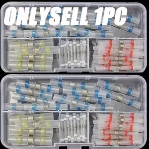 50pcs/100pcs Boxed Welded Sealed Wire Connector, Heat Shrinkable Docking Connector, Electrical Insulated Terminal Butt Terminal, Wire Terminal Connectors