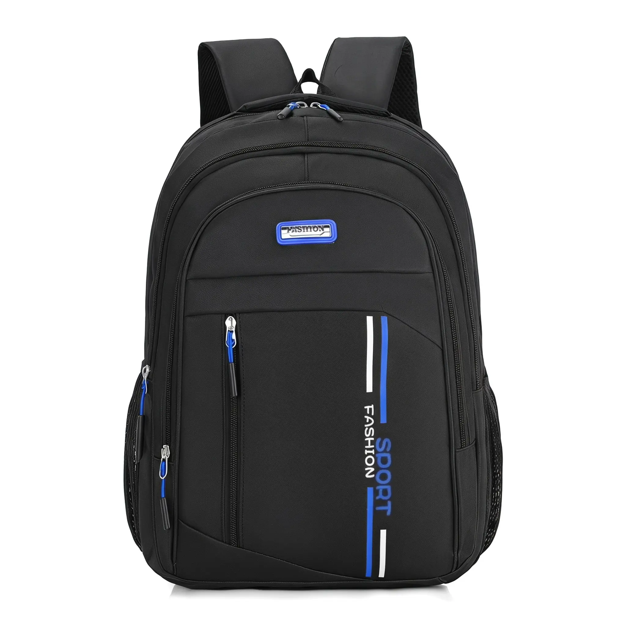 Unisex Lightweight Nylon Backpack - 15 in Laptop Bag, Curved Shoulder Straps, Plain, Zip, 36-55L Large Capacity, Backpacks for School, Daily Commuter & Travel Bag
