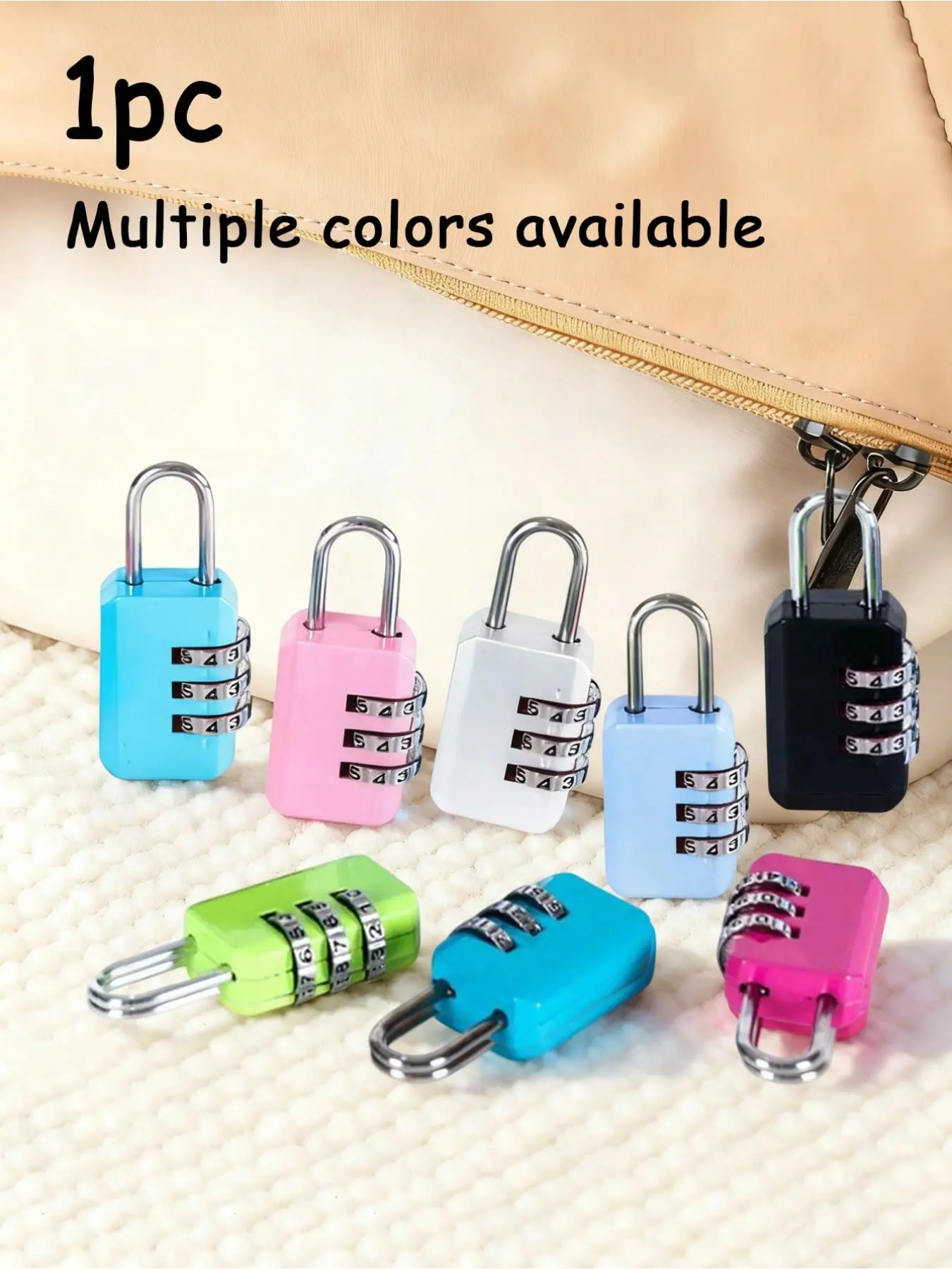 3-Digit Mini Password Lock, Keyless Waterproof Padlock, Combination Lock, Pad Locks With Code, Ideal for Luggage, Backpacks, Drawers, Outdoor Travel, Student Dorms, Toolboxes