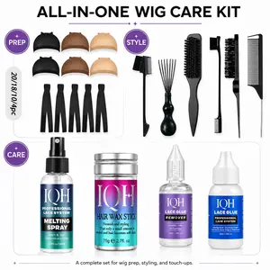 ✨ 20/18/10/4PC Lace Wig Install Kit 💜 Melting Spray • Lace Glue • Remover • Hair Wax Stick • Wig Caps & Styling Tools Hair Styling Product
