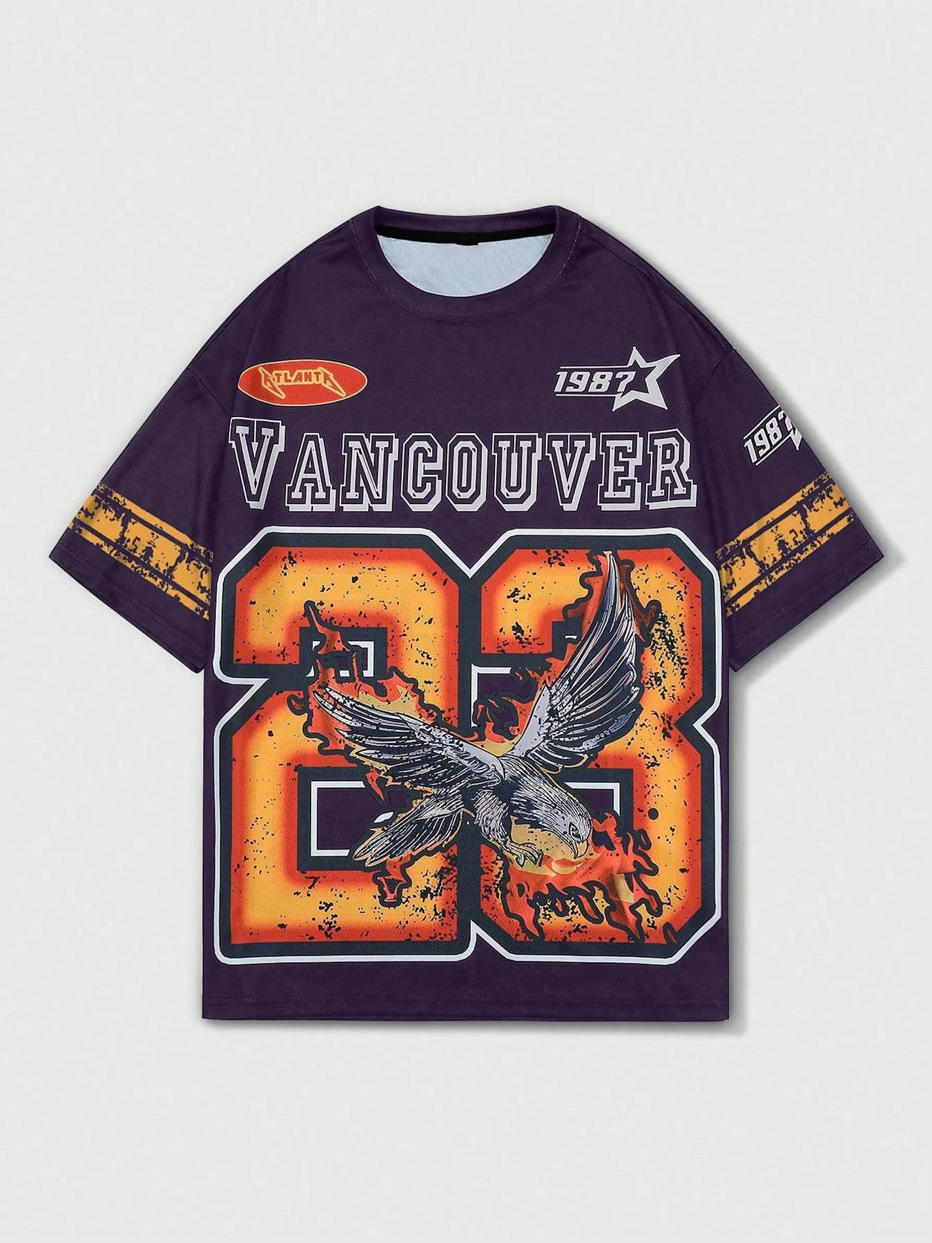 Men's Eagle Print Round Neck Graphic Tee, Regular Fit Casual Short Sleeve T-Shirt for Summer, Men's Top for Daily Wear, Streetwear, Casual Style Tee