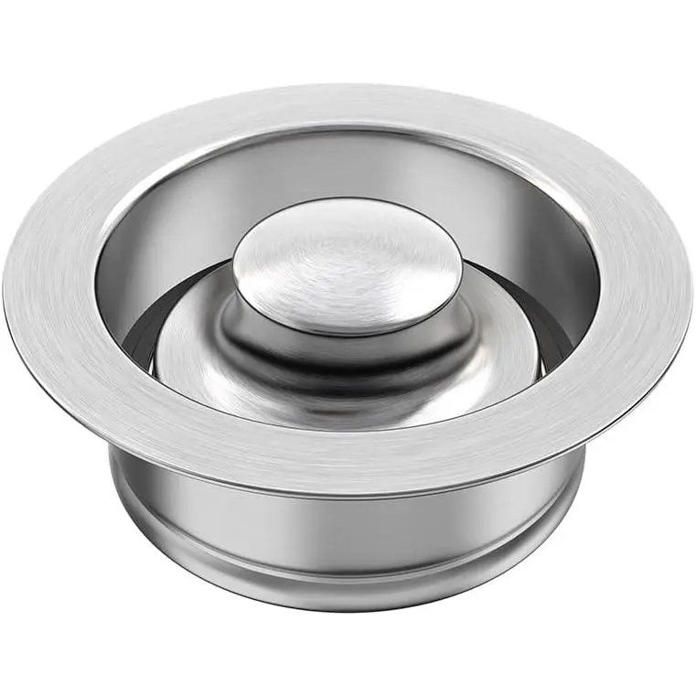 Stainless Steel Sink Flange and Stopper -  3-1/2 Inch Drain Fit for Garbage Disposal  Accessories (Brushed)