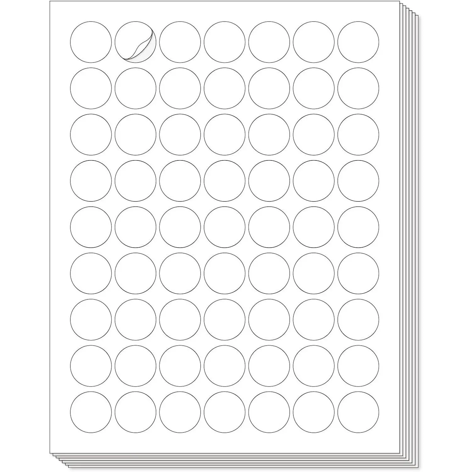1'' Diameter Round Printable 25 Sheets Matte Sticker Labels for Laser/Inkjet Printer, White Blank Circle Stickers, Strong Adhesive (1575 Labels)