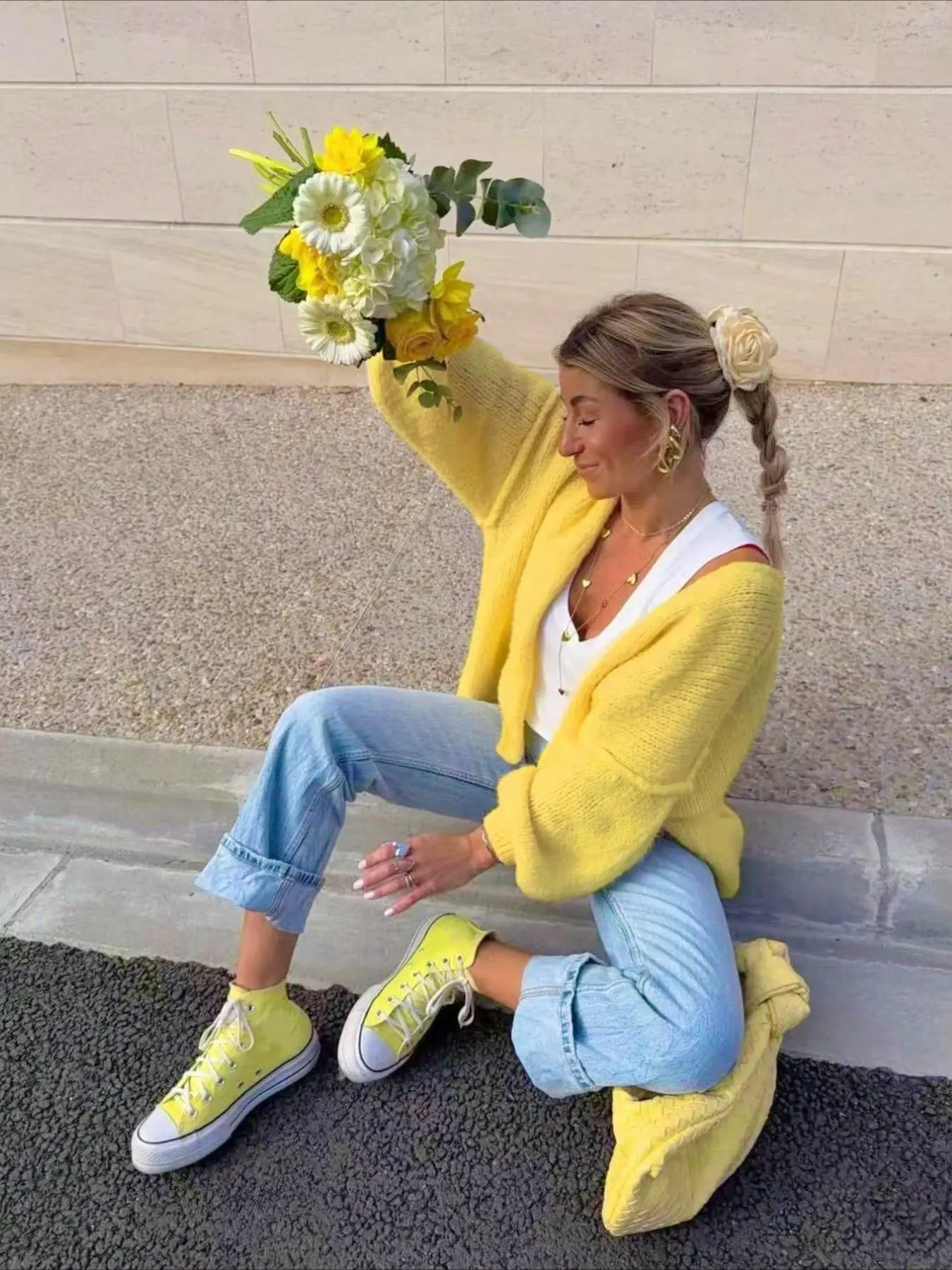 Women's Oversized Y2K V-Neck Knit Cardigan, Long Sleeve Solid Color, Fashionable for All Seasons, Casual & Cozy Outerwear