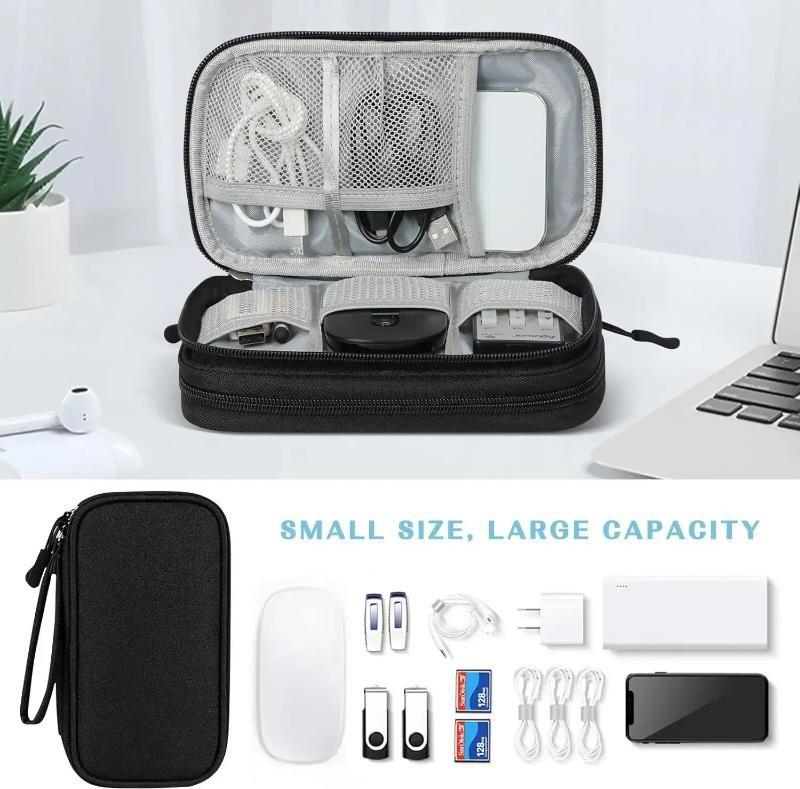 Travel Organizer Electronics Accessories Organizer Portable Waterproof Double Layers Storage Bag for Cable Hard Disk Power Bank