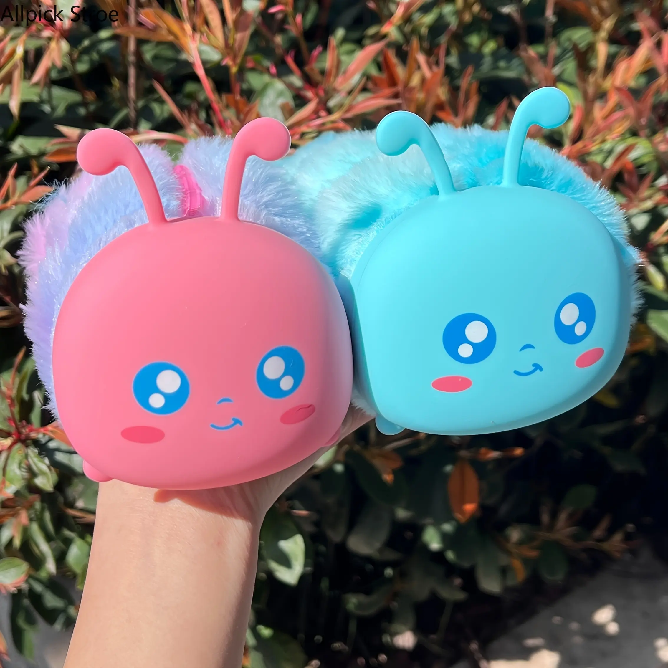 Cute Plush Caterpillar Pencil Case, Fuzzy Large Capacity Zipper Pouch for Students, Stress Relief Organizer for School & Office Supplies, Pencil Pouch, Soft Fuzzy Design, Stress Reliever, Organizer Pouch