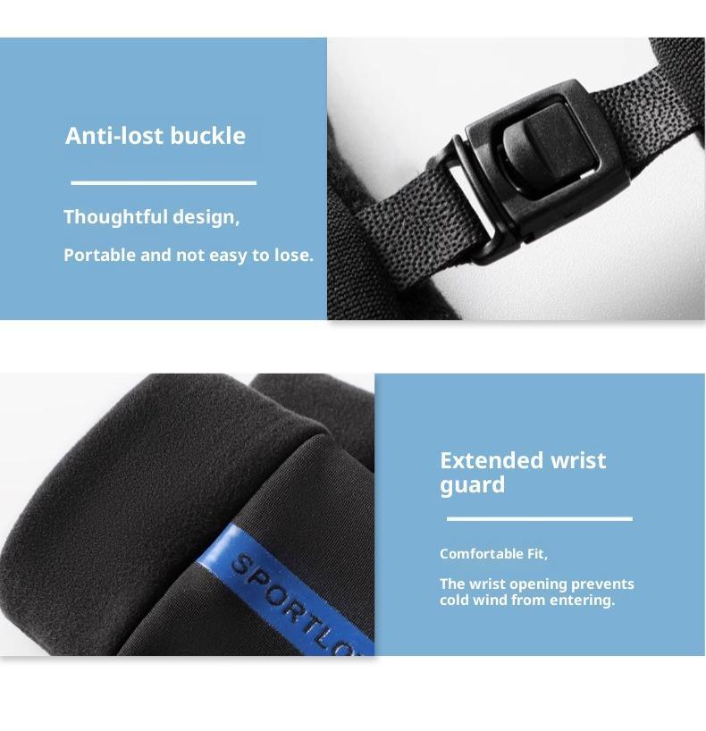 BIGWIG Women's Winter Warm Fleece-Lined Touchscreen Gloves, Waterproof Touchscreen Gloves with Fingertips, Non-Slip, Cold-Proof, and Windproof Gloves, Warm Sports Gloves, Suitable for Outdoor Running, Cycling, and Skiing