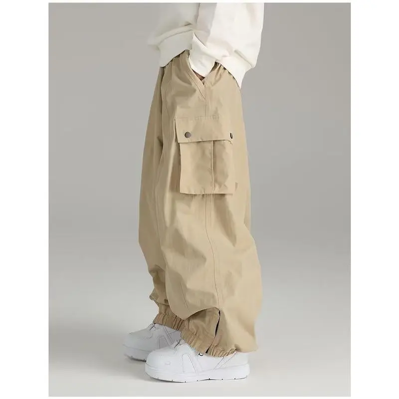 Loose Spring Autumn Waterproof Windproof Single Board Ski Pants Men Women Casual Outdoor Sports Multipocket Bottoming Trousers