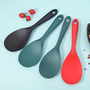 1pc One-Piece Silicone Rice Spoon, Non-Stick Rice Scoop, Heat-Resistant Rice Cooker Spoon, Kitchen Rice Scoop and Serving Spoon, Complete Pack Rice Scoop Kitchen Utensil, Suitable for Rice, Salad, Mashed Potatoes