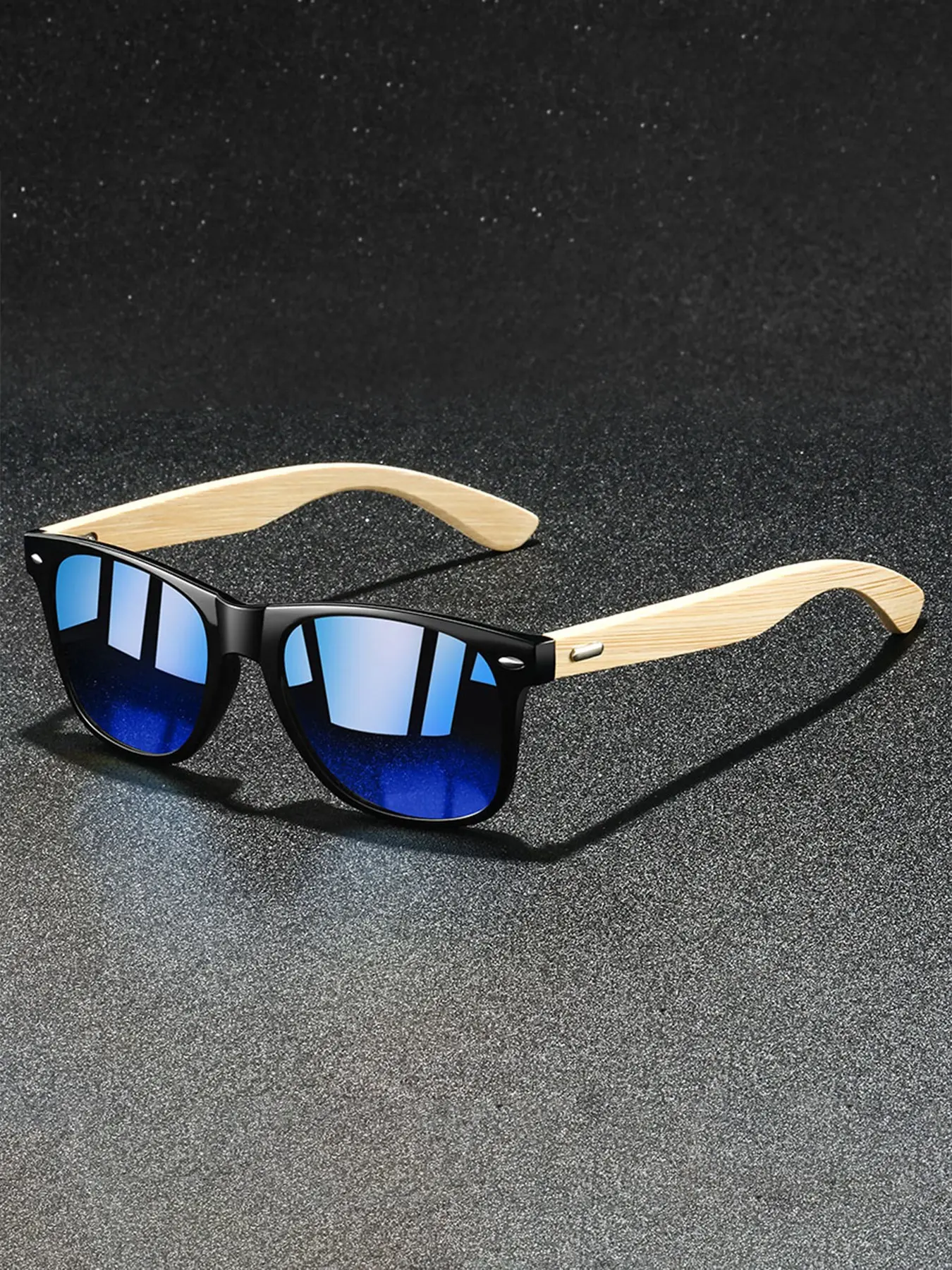 Bamboo and wood frame vintage sunglasses, Uv protective sunglasses, unisex, come with various lens colors and offer UV400 protection, versatile for different occasions and bamboo wood frames are eco-durable