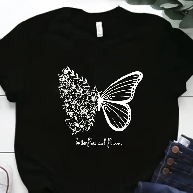 Butterfly Polyester Heat Transfer Stickers - DIY Washable Decals for T-Shirts, Jeans