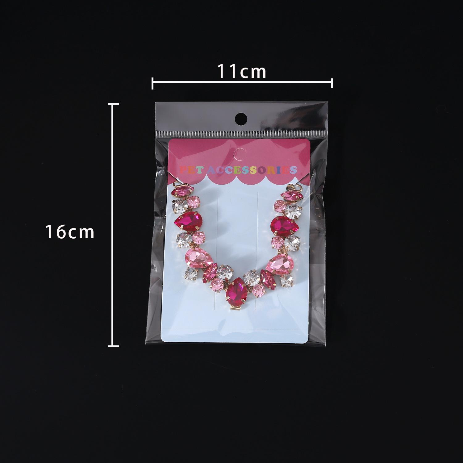 Luxury Pet Necklace: Gemstone & Crystal Chain Collar for Cats and Dogs - Full-Rhinestone, Princess-Style, Teardrop-Accent, Metal Wedding Collar