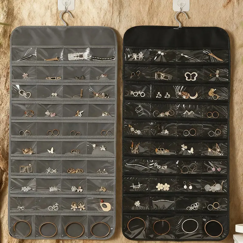 80 grid storage bag, jewelry storage hanging bag, non-woven double-sided necklace, jewelry finishing bag, dust-proof storage bag.