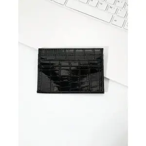 Women's Minimalist Crocodile Print PU Card Holder Wallet - Lizard, Modern, Multi-Purpose Women's Wallets, Lightweight, Zipper-Closure, Multi-Slot Accessory for Business Credit Card Storage, Sports Use, Lizard Women's Wallets