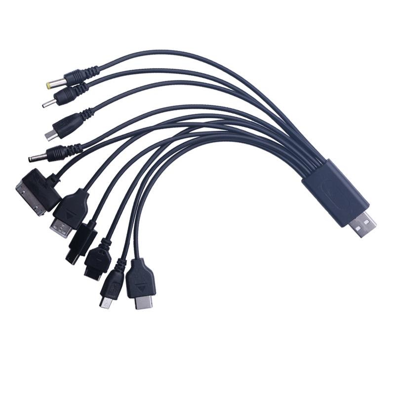 Universal USB To Multi Plug Cell Phone Charger Cable 10 to 1 USB Cable