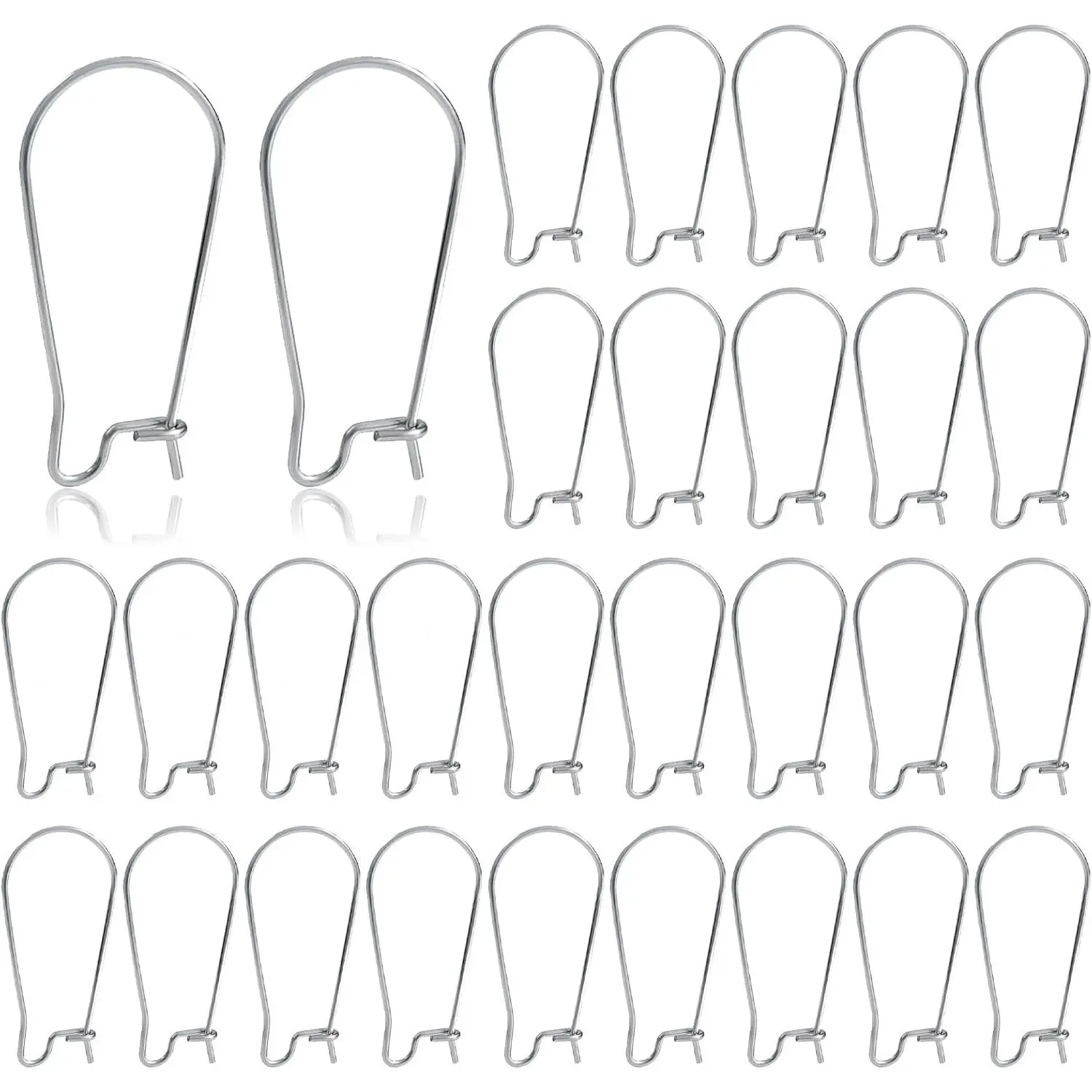 100 count 25mm Earring Hooks Stainless Steel Kidney Ear Wires | Interchangeable Dangle Earwire Hooks,  Earring Findings  for DIY  Making