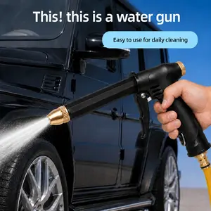 Water Spray Gun, Adjustable Hose Nozzle with Brass Connector, Portable Car Wash Tool for Vehicle Cleaning, Outdoor Surface Washing and Multi-Purpose Use