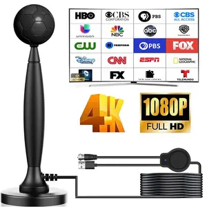 Smart HD Indoor Digital TV Antenna, 360° Wide Range Reception, Supports Vhf/uhf/nbc Channels, for 4K 1080P Tvs, Easy Installation