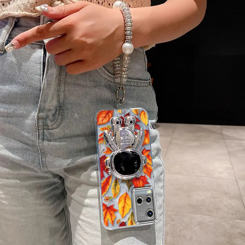 3pcs( Lively maple leaves Phone Case+Lanyard+Stand) For Vivo Y33S/Y91/Y93/Y95/Y50/Y78/Vivo Y30i/Y36/Y30/Y30g/Y22S/Y27/Y28/Y22/Y21S/Y21T/Y21/Y21A/Y21E/Y15S/Y17/Y17S/Y11s/Y12/Y12A/Y12s/Y15/Y20i/Y20S/Y20T/Y20/Y20A/Y20G/Y02A/Y02S/Y02T/V30E/V40 Phone Case