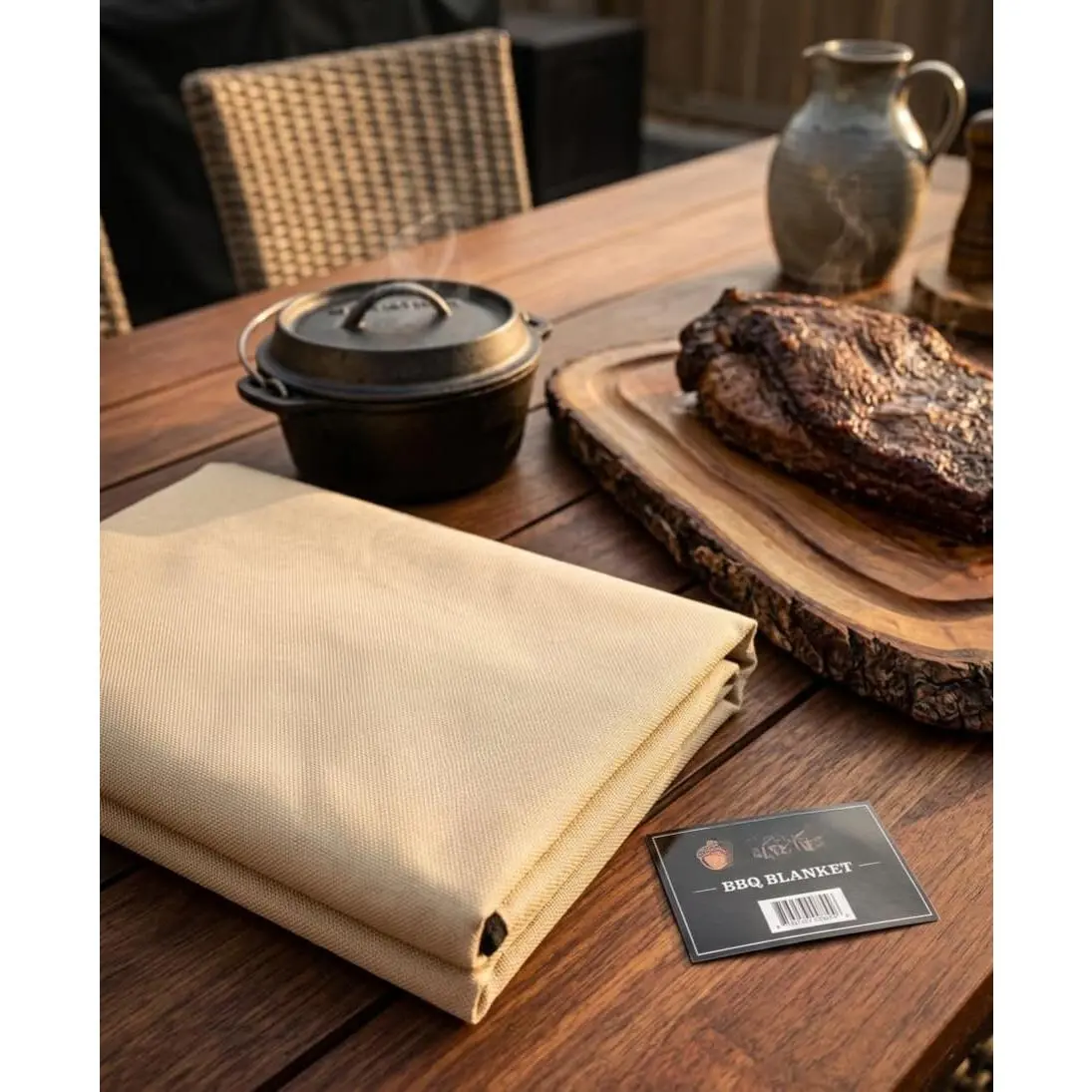 Insulated BBQ Blanket for Resting Meat (16x20 Inches) – Heavy-Duty Canvas Meat Resting Bag for Brisket, Pork , and Turkeys,  Thermal Control, Sand Color