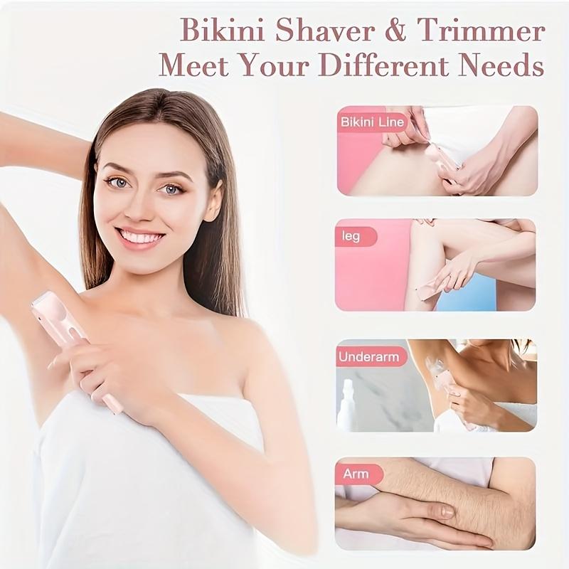Dual-Head 2-in-1 Women'S Electric Shaver for Balding, Eyebrows, Face, Legs & Underarms - Wet/Dry Use Hair Remover - Portable Bikini Trimmer -  - Gentle & with Stainless Steel Blades, Wet Shaving Device |   Elegant Groomin body  trimmer  for  women