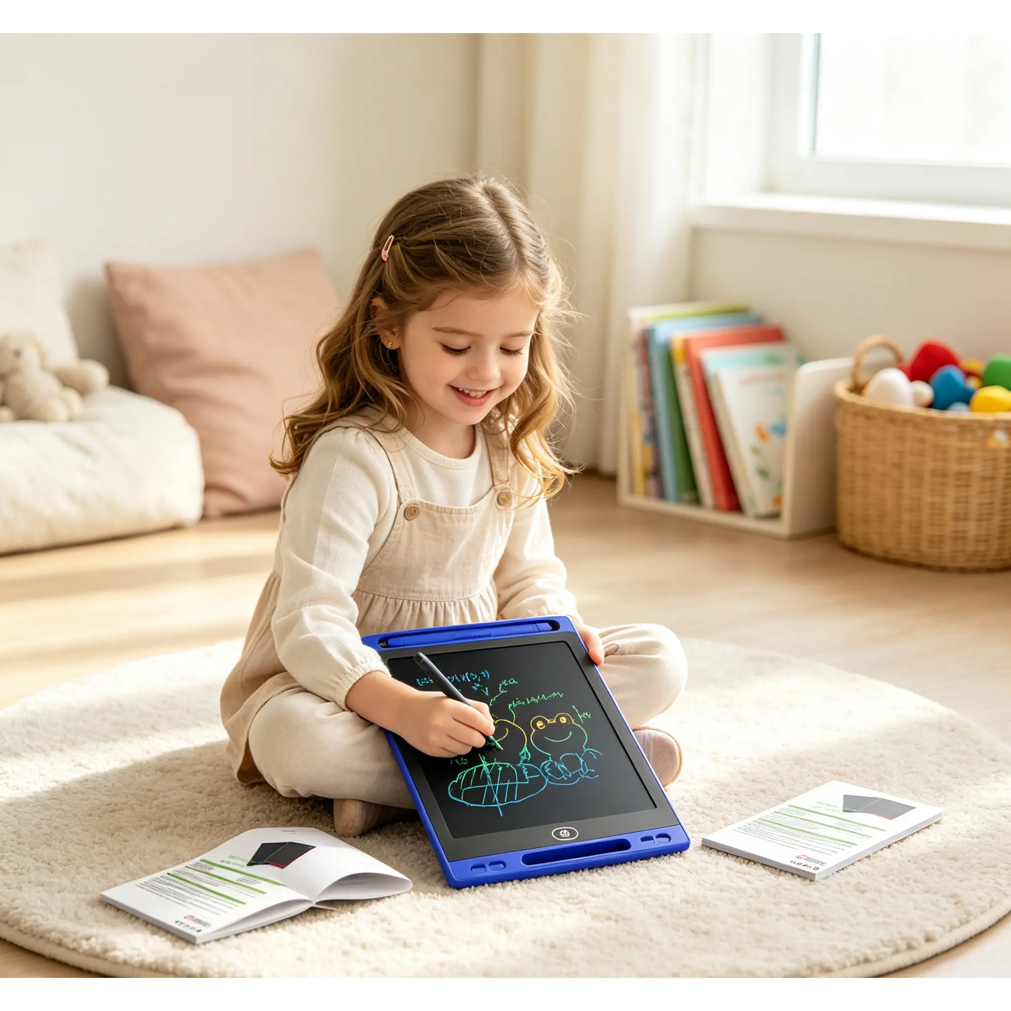 8.5 Inch LCD Writing Tablet for Kids, Colorful Doodle Board with Erase Button, Educational Electronic Drawing Pad for Early Learning, Math & Sketching
