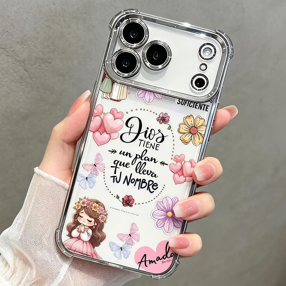 God Has a Plan Phone Case for iPhone 17 17 Pro Max Air 16 16 Pro 15 15 Pro Max Plus 14 14 Pro Max Plus 13 12 11 E Soft TPU phonecase Shockproof Durable Protective Cover Faith Gift Floral Curve cover gift Phone Case Protection DDSJ260422001