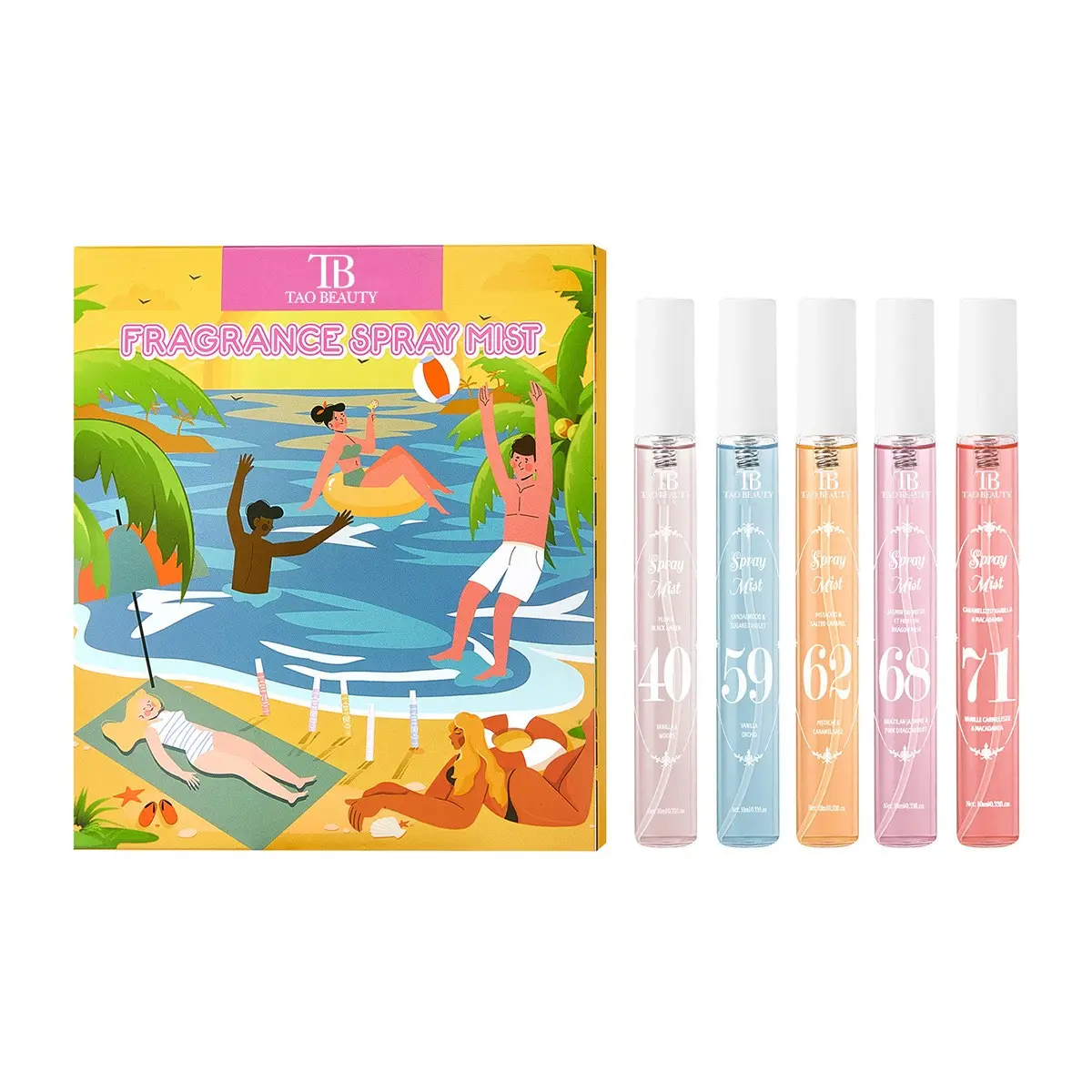5 Piece 10ML Brazilian Series Spray Gift Set, Limited Edition Air Freshener, Long-Lasting Natural Fragrance, Ideal for Gifts