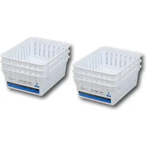 Square Mini Bin Storage Trays - White - 6pk by