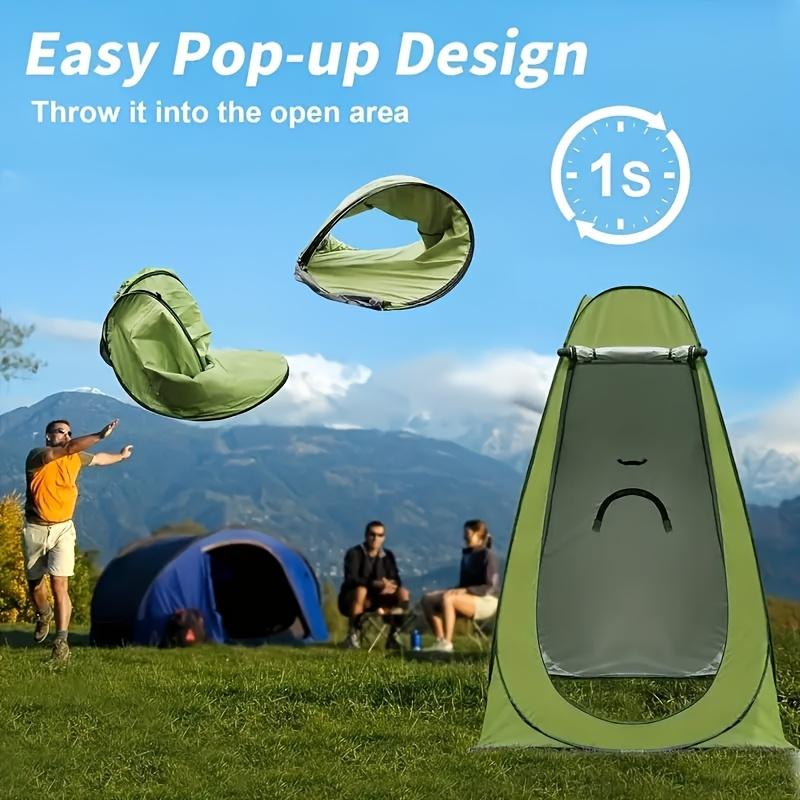Pop-up privacy tent, extra-large portable model, suitable for RV camping trips, portable instant-open camping tent with storage bag, oval tent suitable for camping, travel, home, beach, green zipper closure, dual-use for indoor and outdoor