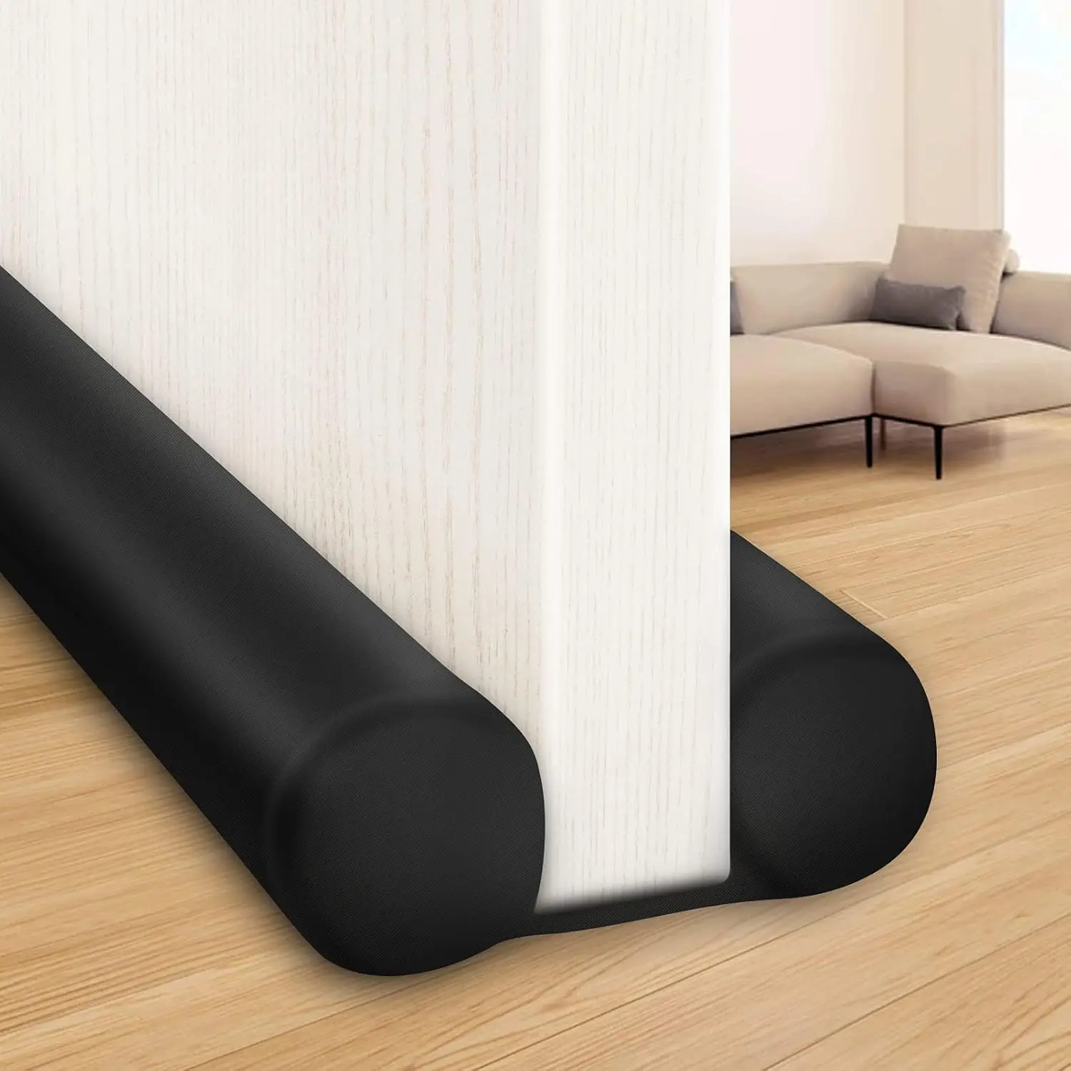 Large Door Draft Stopper for Bottom of Doors 36" Under Door Sweep Noise Blocker Black Gap Stoppers Adjustable Doors Seal Sweep Guard Draft, Window Breeze Stoppers, Home Essentials Gadgets