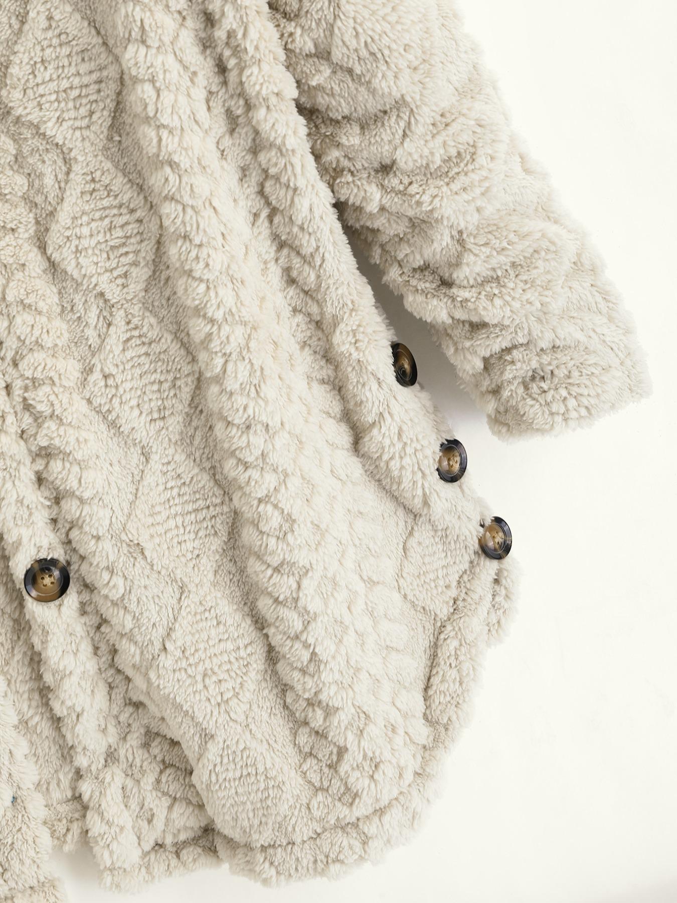 Women's Solid Color Fuzzy Knit Hooded Jacket Coats, Casual Long Sleeve Outerwear for Daily Wear, Ladies Clothes for All Seasons, Winter Womenswear