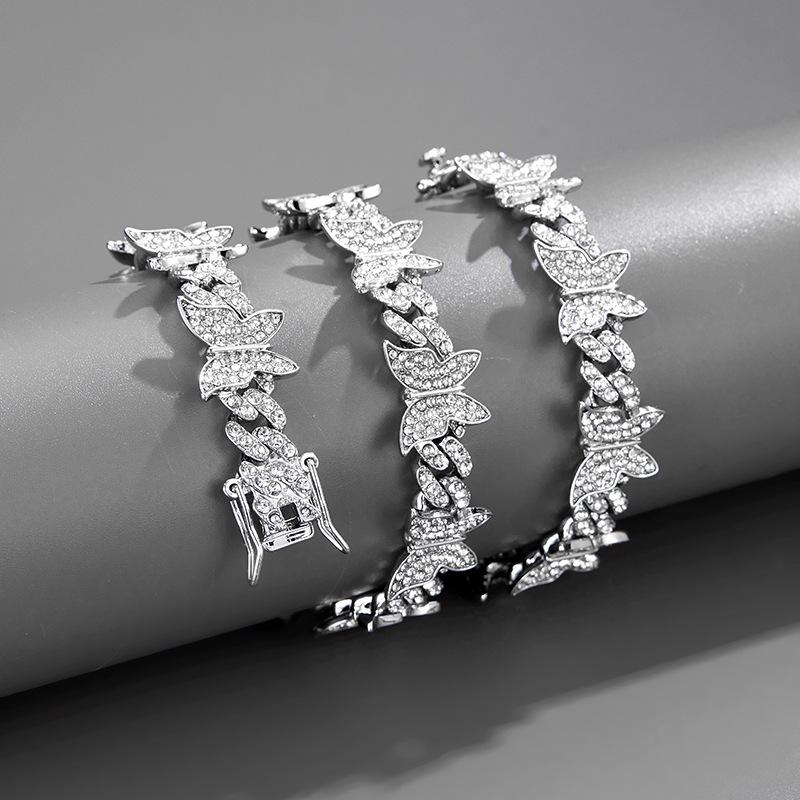 Butterfly Diamond Cuban Chain Fashionable Luxury Necklace Sweater