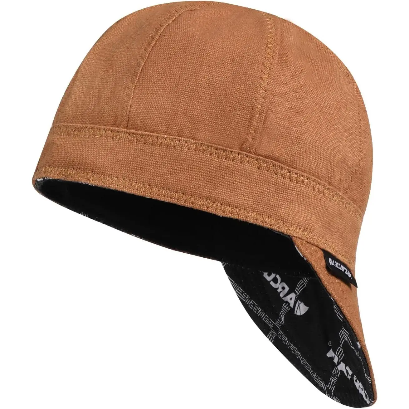 Reversible Cap, 8 Panel Protective Cap, 10 oz Fireproof Cotton for Safety and Protection While to Men, Khaki, 6 7/8