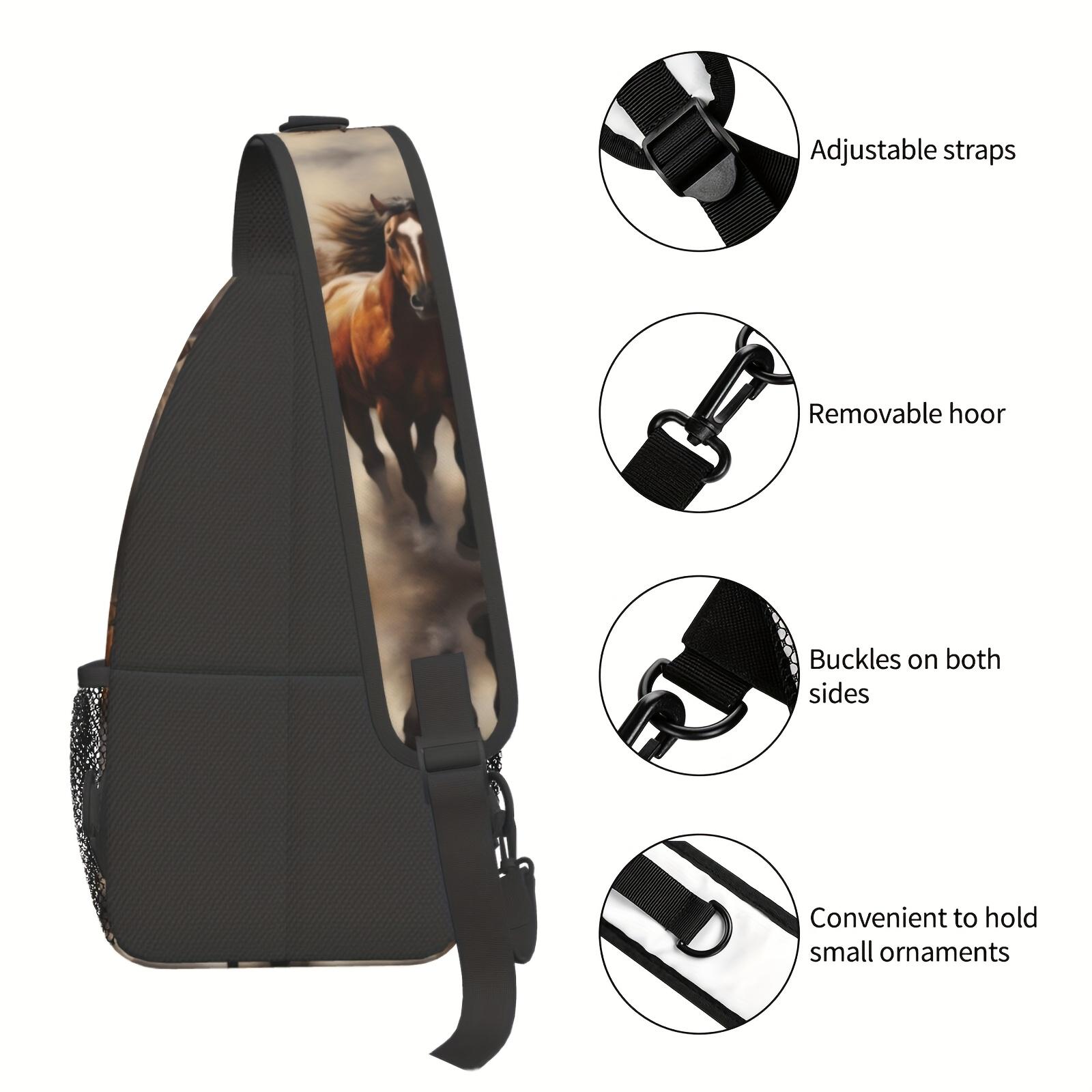Crossbody Chest Hiking Running Horses Shoulder Folding Large Capacity Fashion Durable Can Be Used For Shopping, Work, Leisure Travel Beach Fishing  Travel Must Have  For School Back To School Christmas Gifts backpack