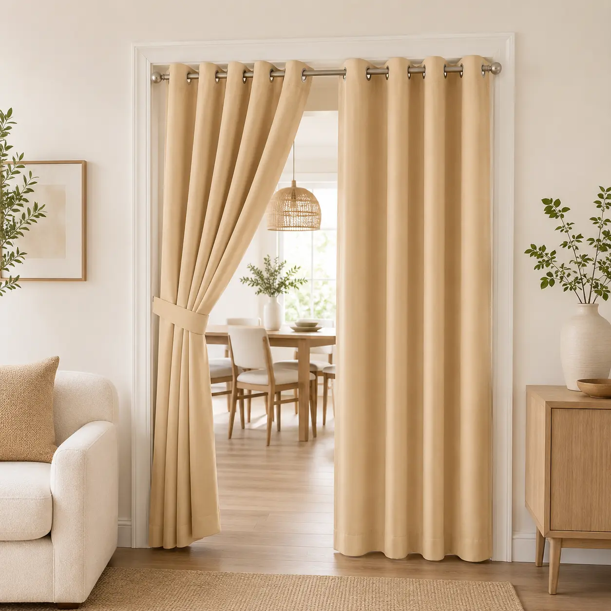 Doorway Curtain, Grommet Top Privacy Curtain for Bedroom, Closet, Laundry Room and Interior Doorways