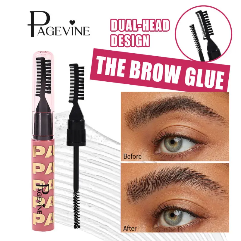 PAGE VINE eyebrow wax brush+eyebrow brush, three-dimensional eyebrow shaping liquid, waterproof and quick drying, long-lasting eyebrow gel, Eyebrow makeup gel, suitable for all skin types, for party dates and daily use