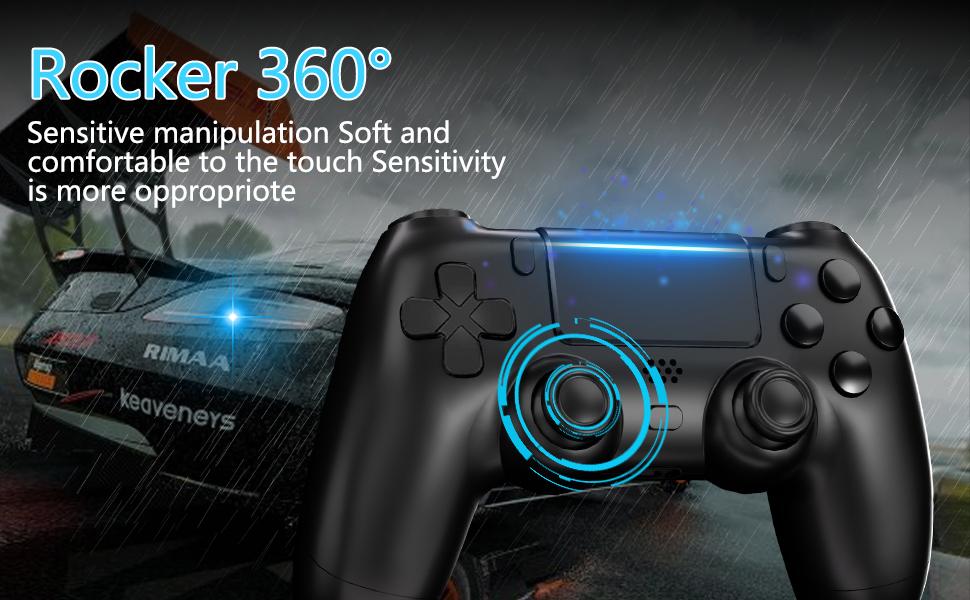 YUYIU Controller for PS4 Wireless Game Controller, Six-AxisHigh.Performance Dual Vibration, with USB ChargingCable, Compatible with Slim/Pro/Pc GamingAccessories
