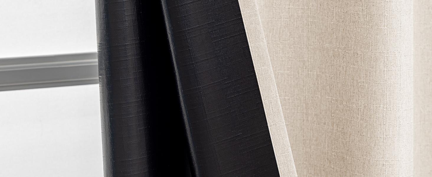 100% Blackout Curtains for Bedroom, Black Out Curtains 96 Inch Long, Room Darkening Curtains for Living Room, Long Grommets Drapes, Thermal Curtains(2 Panels, Beige)