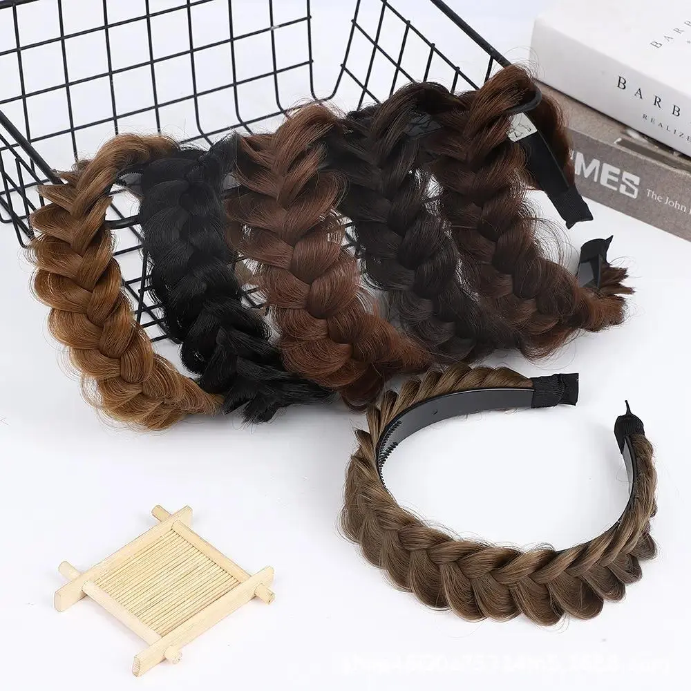 Textured Wide Messy Braided Headband, Sandy Gold, High Elasticity, Unisex Styling Hair Accessory for Female - Headbands for Women