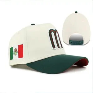 Mexican Flag Hip Hop Baseball Cap with M Letter Embroidery, Unisex Adjustable Net Hat for Outdoor Casual Wear Men Women