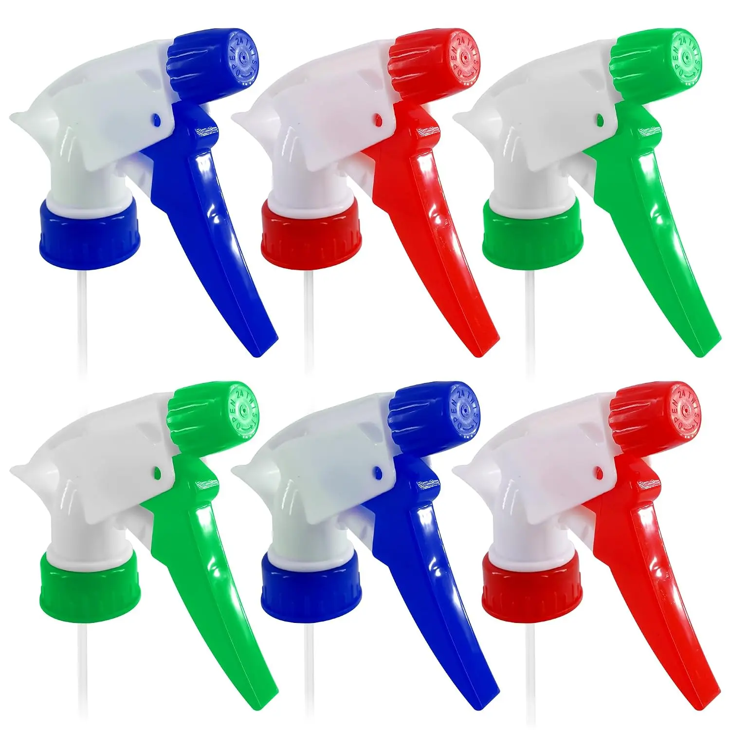 Bottle Nozzle , 6 count, 8-32oz Bottles (Multicolor) |  Trigger Sprayer Heads for Bottles; Fits 28-400 Thread, Trim-to-Fit Tube; for Cleaning, Garden &  Carefor