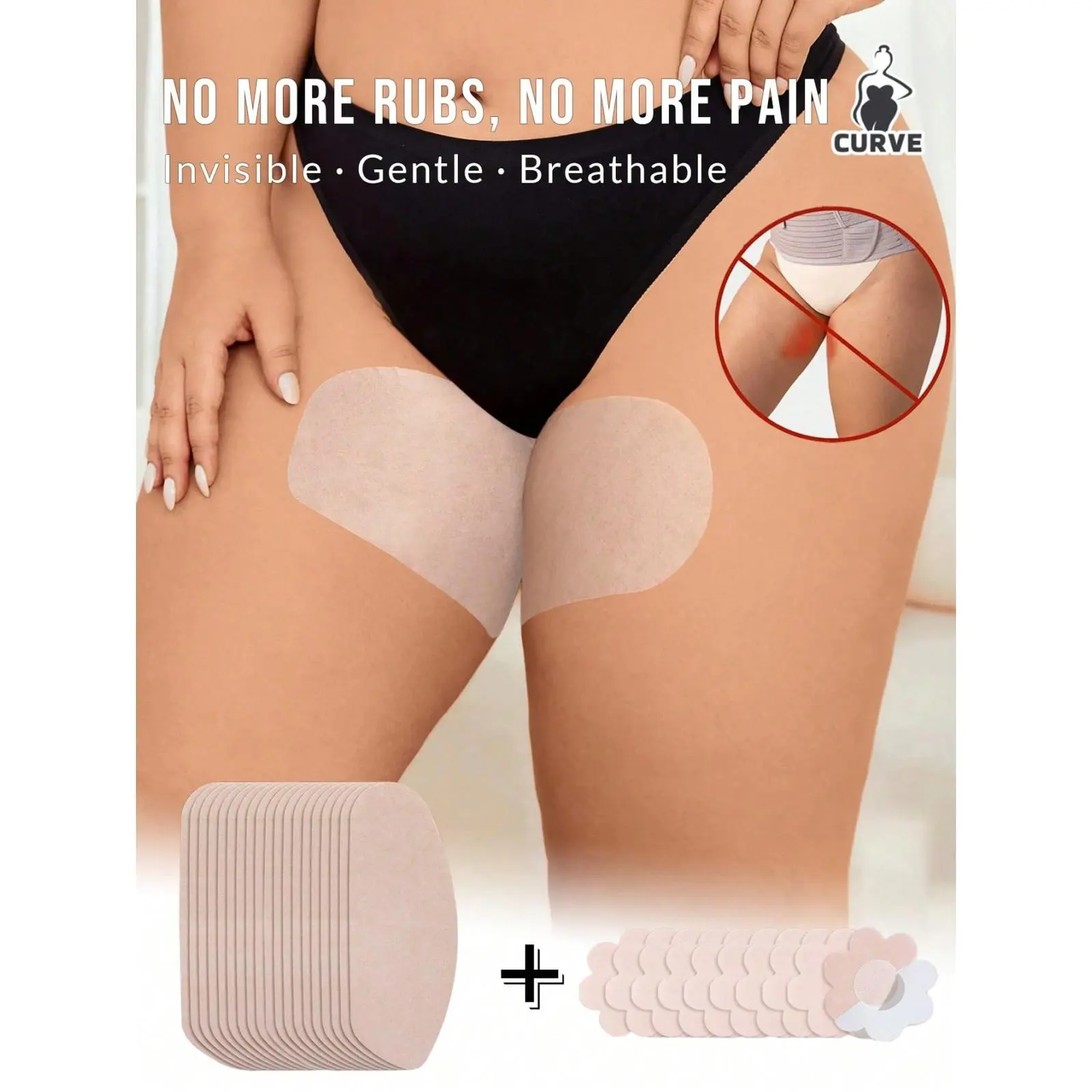 Disposable Anti-Scratch Thigh Patches - Unisex Invisible Breathable Leg Protection Patches, Anti-Sweat Inner Thigh Pads