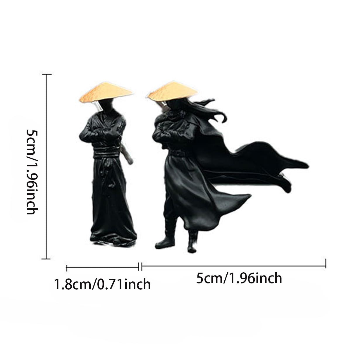 Car Interior Decoration, 2 Counts Mini Resin Swordsman Statue Ornament, Car Rearview Mirror and Dashboard Decoration, Home Office Desk Decoration, Car Desktop Decor, Car Interior Decorative Accessory, Car Trinkets