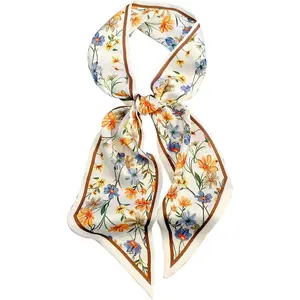 Head Scarf Hair Neck Scarves For Women Purse Bag Scarfs For Handbags Silky Long Thin Satin Headscarf Fashion