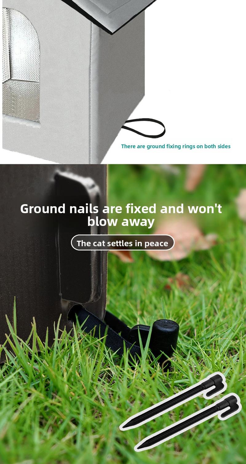 Outdoor Waterproof Cat House for Strays Winter Insulated Shelter Made of Oxford Fabric Windproof Rainproof with Removable Cushion All Weather Feral Cat Shelter