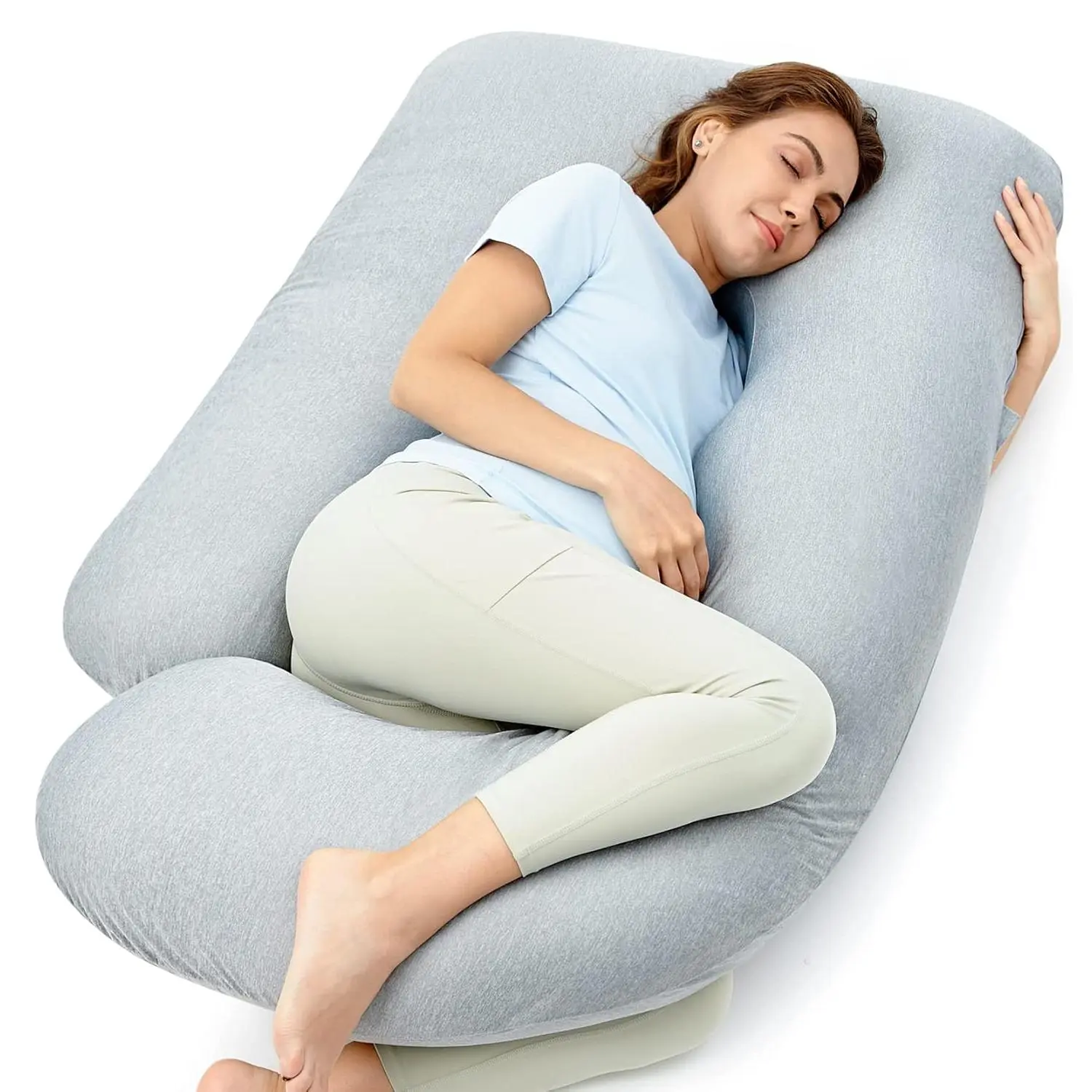 Pregnancy Pillows with Cooling Cover, U-Shaped Full Body Maternity Pillow  Side Sleepers 57 Inch - Support  Back, Hip, Belly, Legs  Pregnant Women