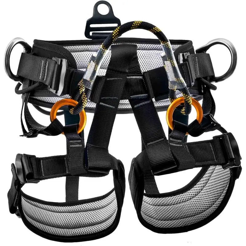Thickened Large Size Climbing Safety Harness Adjustable Padded Waist Seat Belt for Tree Climbing Rappelling Rescue Training and Outdoor Adventure