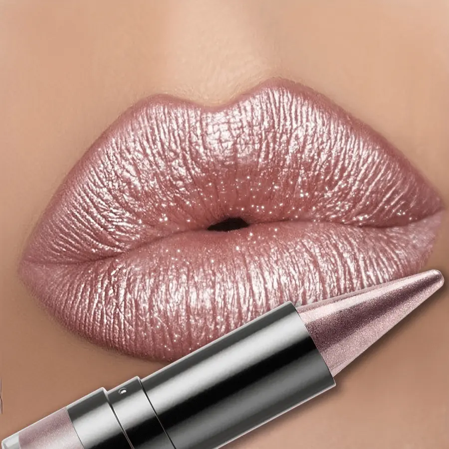 young vision 3-Piece 2-in-1 Metallic Glitter Lipstick & Eyeliner Gift Set, 6-Color High Shine, Long-Lasting Waterproof Formula for Glowing Makeup, Sparkly Makeup, Lipliner, Smooth, Lips/Eyes, Gloss, Contains Neither, Alcohol Free, Chrome Makeup